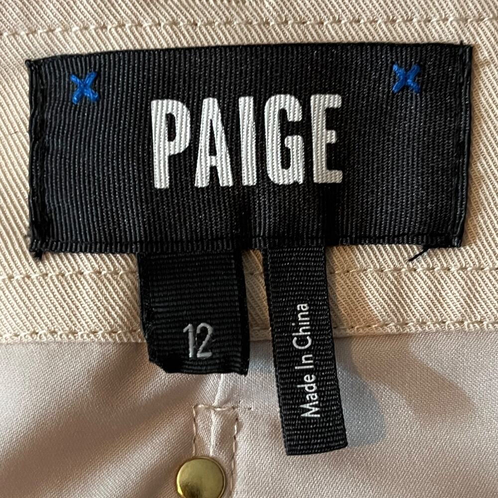 Paige Shorts Neva Belted high rise beige size 12 - Picture 5 of 7